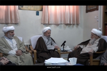 دیدار اعضای شورای عالی علمی و برنامه‌ریزی نخستین «همایش بین المللی امام رضا(ع) و گفتگوی ادیان» با حضرت آیت‌الله العظمی صافی گلپایگانی