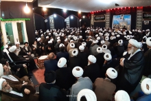 نشست دوره ای اساتید سطوح عالی و خارج حوزه علمیه قم در دفتر مرجع عالیقدر حضرت آیت‌الله العظمی صافی گلپایگانی