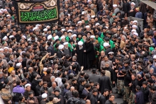 مراسم شهادت حضرت زهرا  (س) و دسته با عظمت عزاداران فاطمی همگام با مرجع عالیقدر شیعه آیت الله العظمی صافی گلپایگانی