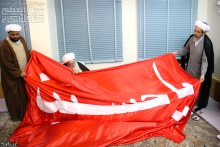 زيارت پرچم گنبد حرم مطهر حضرت سيدالشهداء (ع) در شام وفات حضرت فاطمه معصومه (س) توسط حضرت آيت الله العظمي صافي گلپايگاني