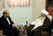ديدار دكتر محمد باقر قالیباف، شهردار تهران با حضرت آيت الله العظمي صافي گلپايگاني