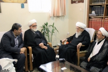 ديدار رياست، نماینده ولی فقیه و شورای معاونین جمعیت هلال احمر با حضرت آية الله العظمی صافی گلپايگانی