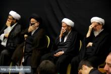 مراسم روضه حضرت سیدالشهداء علیه السلام باحضوز علماء و عموم شیفتگان اهل بیت علیهم السلام دفتر حضرت آیت الله العظمی صافی گلپایگانی قدس سره/دوم محرم 14441444