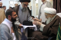  گزارش تصویری: عمامه‌گذاری طلاب توسط مرجع عالیقدر حضرت آیت الله العظمی صافی گلپایگانی - ۱۷ ربیع الاول 1441