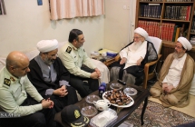 ديدار سردار سرتيپ پاسدار حسین اشتری، فرمانده نیروی انتظامی با حضرت آيت الله العظمی صافی گلپايگانی