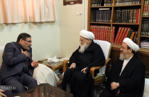دیدار امیر دریابان علی شمخانی، دبیر شورای عالی امنیت ملی کشور با حضرت آیت الله العظمی صافی گلپایگانی