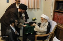 آئین عمامه گذاری طلاب حوزه علمیه قم؛ به دست مبارک مرجع عالیقدر حضرت آیت الله العظمی صافی گلپایگانی مدظله العالی.