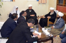 دیدار مسئولان و محققان مرکز تراث الحله و العتبه العباسیه عراق با مرجع عالیقدر حضرت آیت الله العظمی صافی گلپایگانی