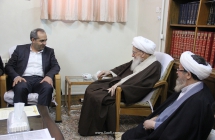 گزارش تصویری: دیدار استاندار قم، آقای بهرام سرمست با حضرت آیت‌الله العظمی صافی گلپایگانی